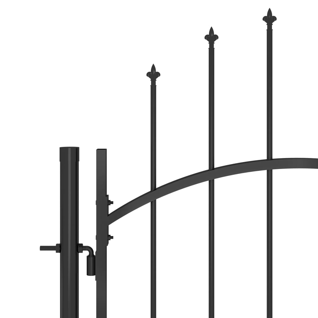 vidaXL Градинска порта, стомана, 1x2,2 м, черна
