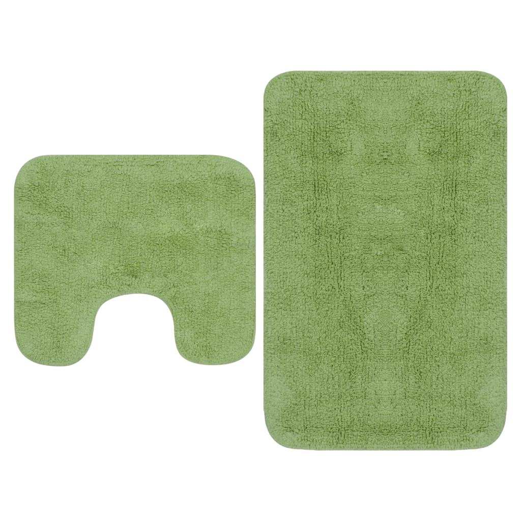 vidaXL Комплект постелки за баня, 2 бр, текстил, зелени