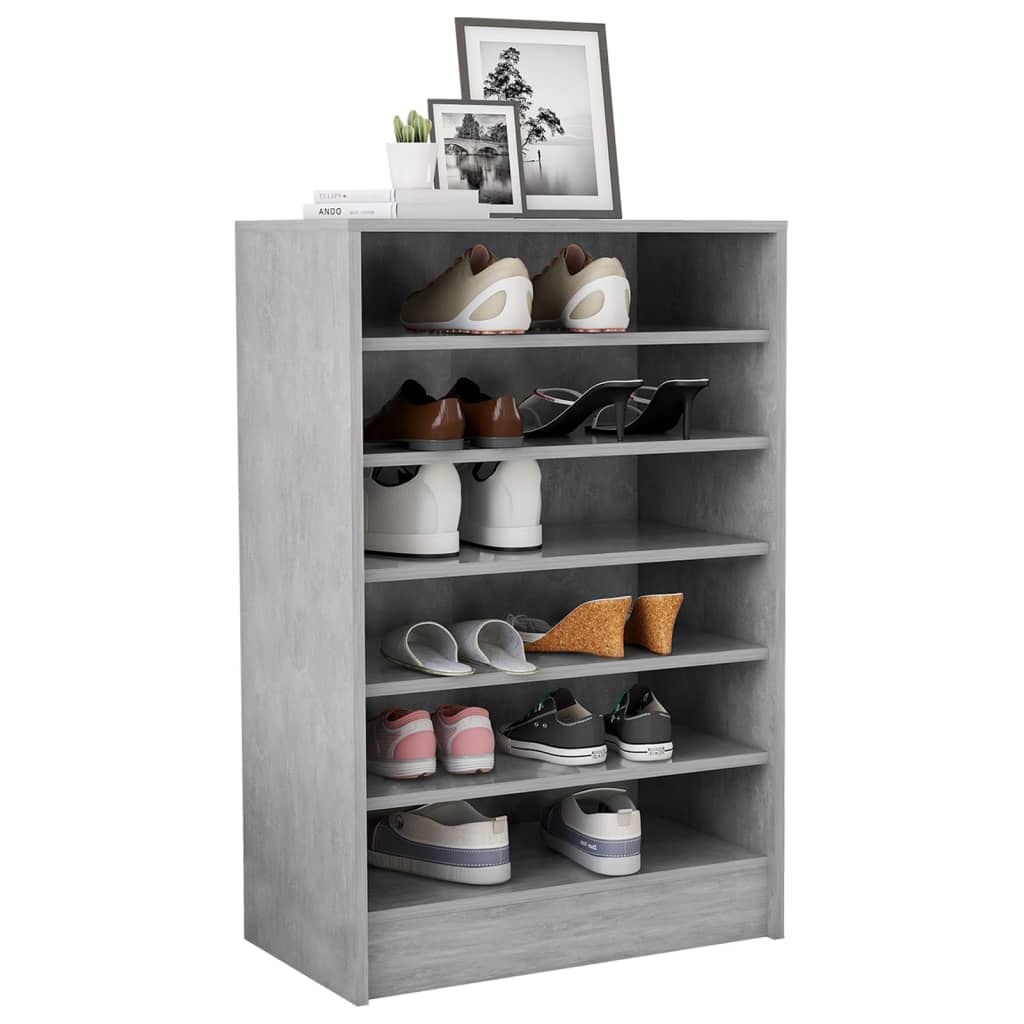 vidaXL Шкаф за обувки, бетонно сив, 60x35x92 см, ПДЧ