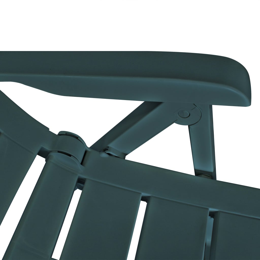 vidaXL Градински столове, регулируеми, 2 бр, пластмаса, зелени