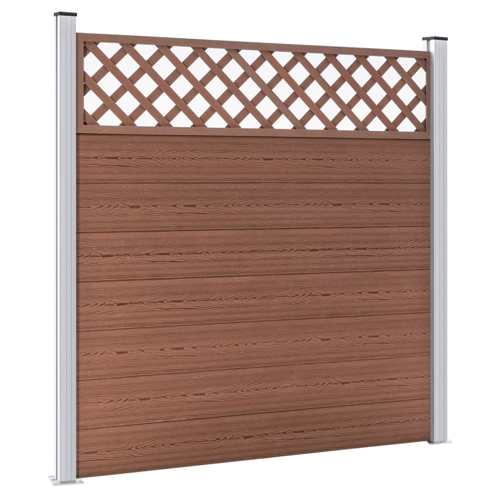 vidaXL Комплект WPC ограда, 2 квадратни пана, 353x185 см, кафяв