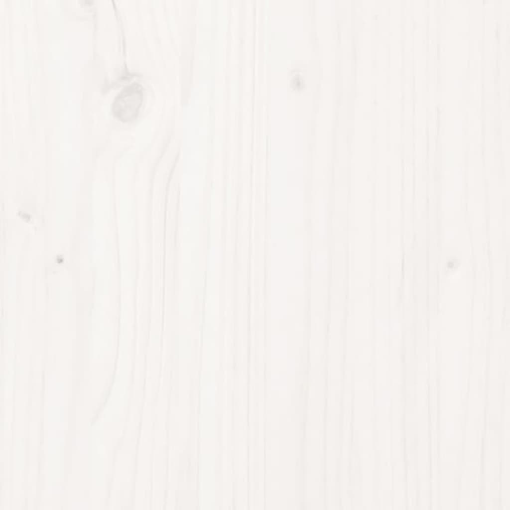 vidaXL Плантер с рафт, бяла, 111,5x34,5x81 см, борово дърво масив