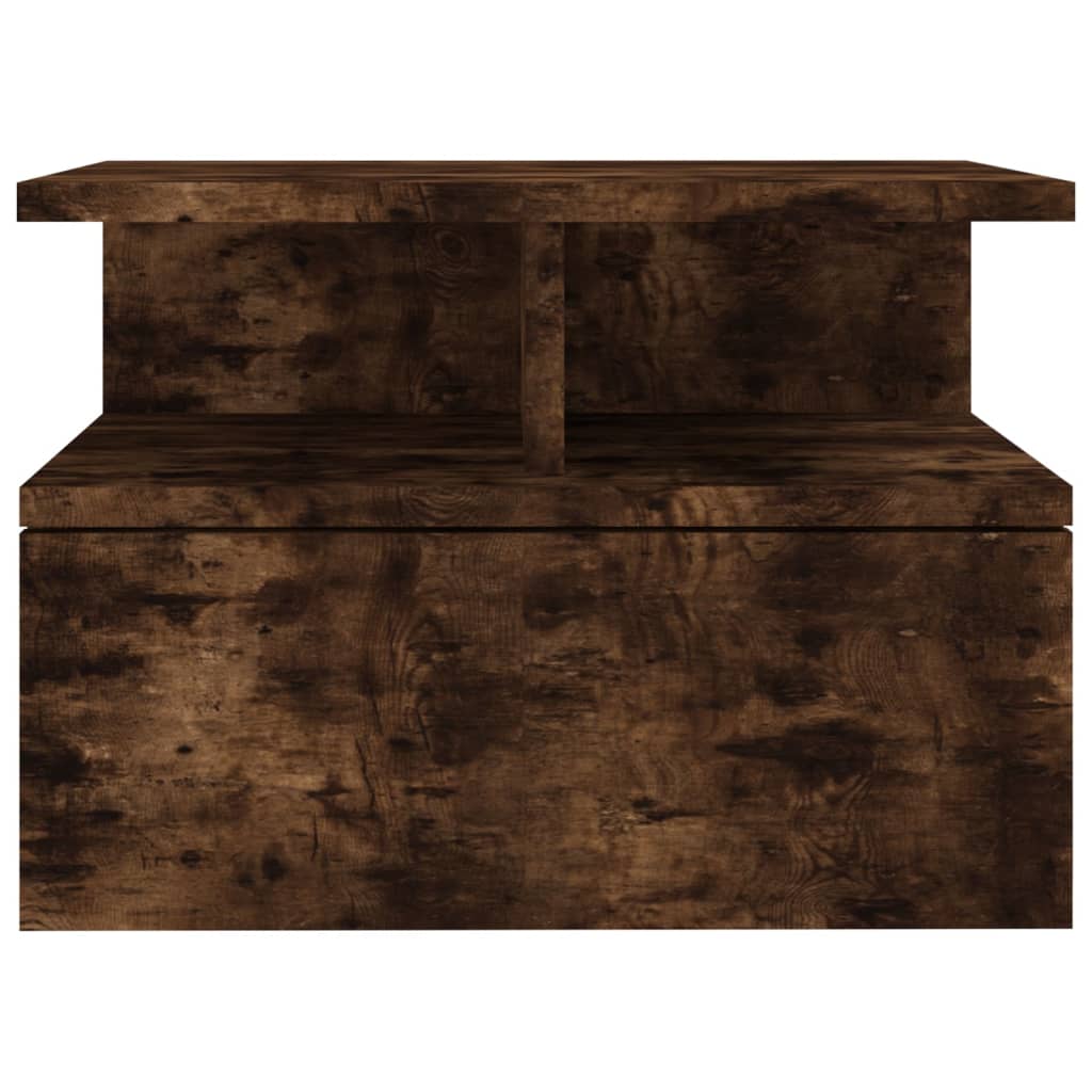 vidaXL Плаващо нощно шкафче, опушен дъб, 40x31x27 см, инженерно дърво