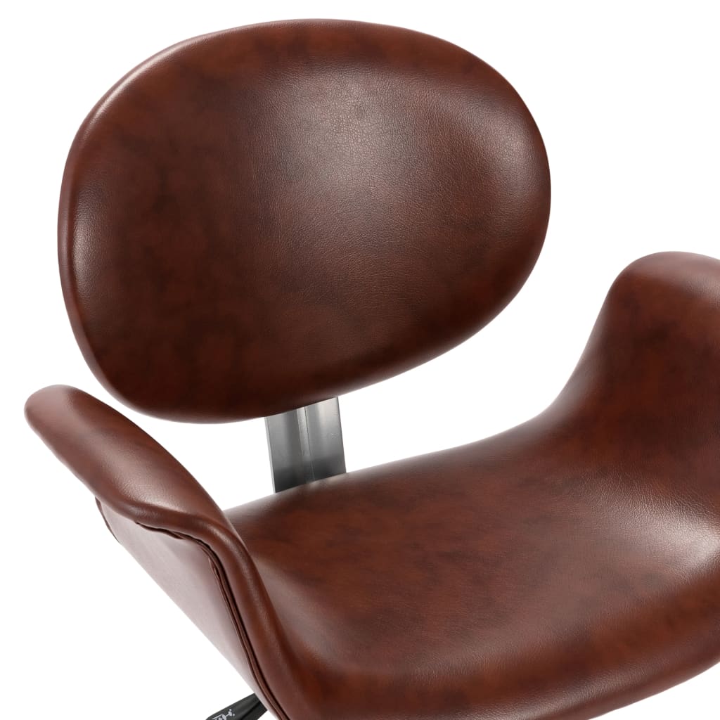 vidaXL Въртящи се трапезни столове, 6 бр, кафяви, изкуствена кожа