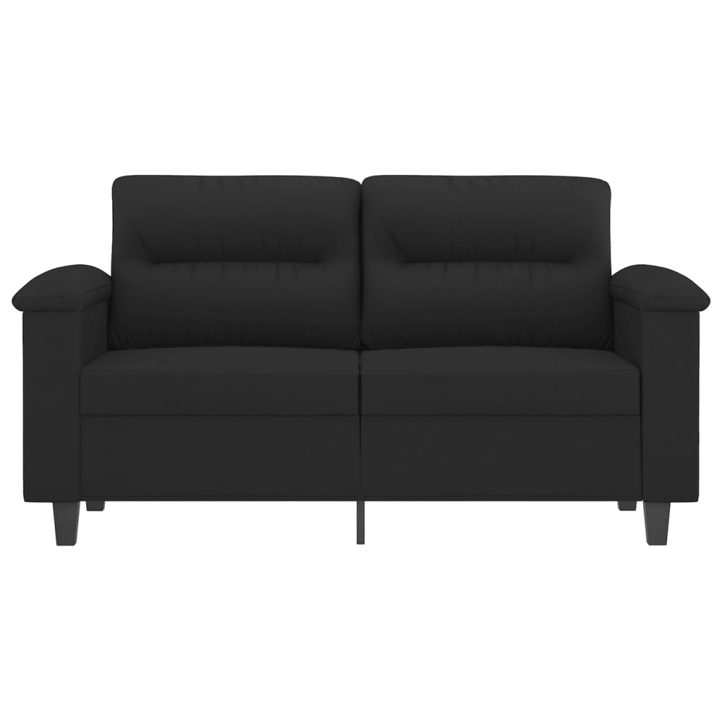 vidaXL 2-местен диван, черно, 120 см, микрофибърен плат