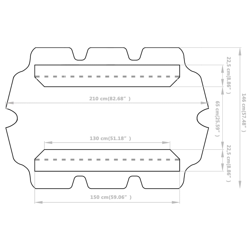 vidaXL Резервен сенник за градинска люлка, черен, 150/130x105/70 см