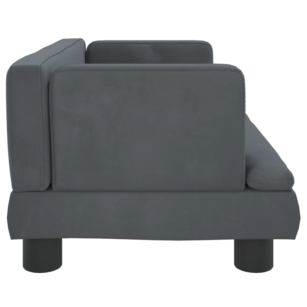 vidaXL Детски диван, тъмносив, 60x40x30 см, кадифе