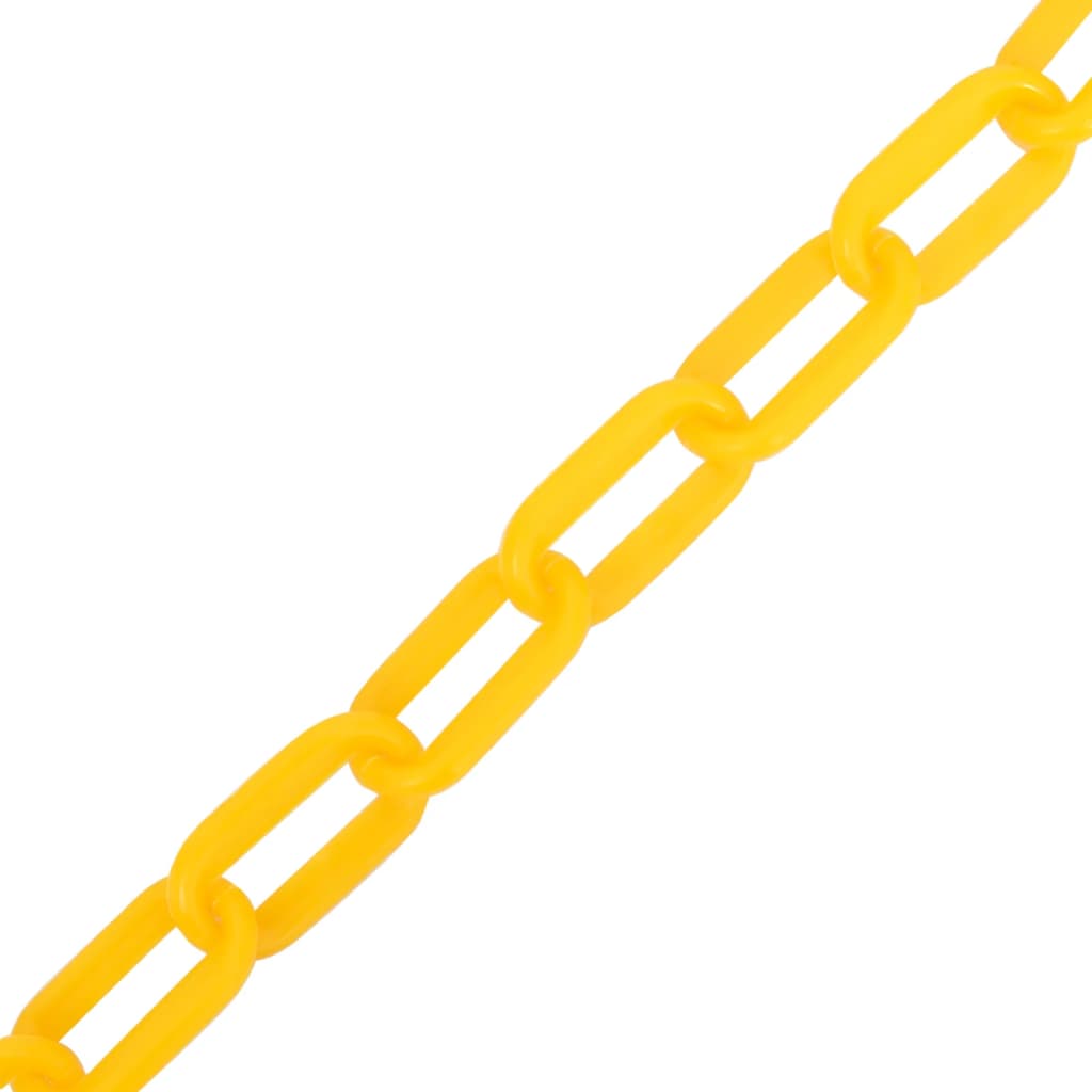 vidaXL Предупредителна верига, жълта, 100 м, Ø8 мм, пластмаса