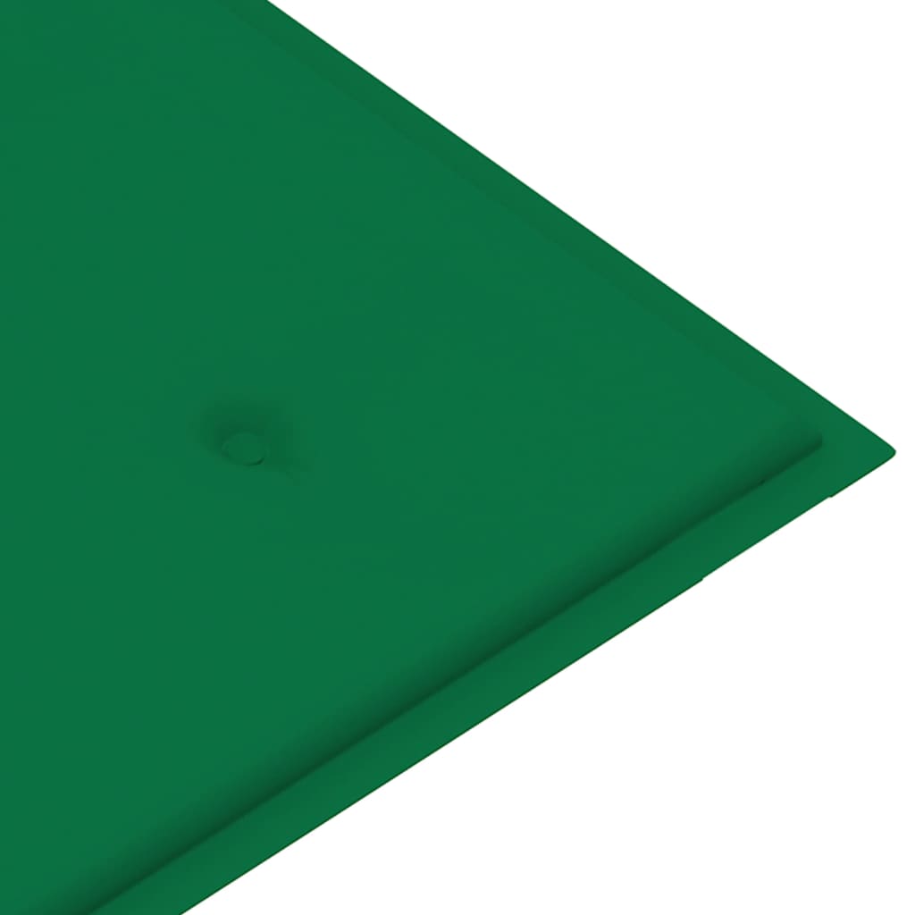 vidaXL Градинска пейка със зелено шалте, 120 см, тик масив
