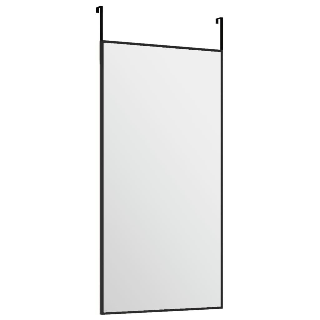 vidaXL Огледало за врата, черно, 30x60 см, стъкло и алуминий