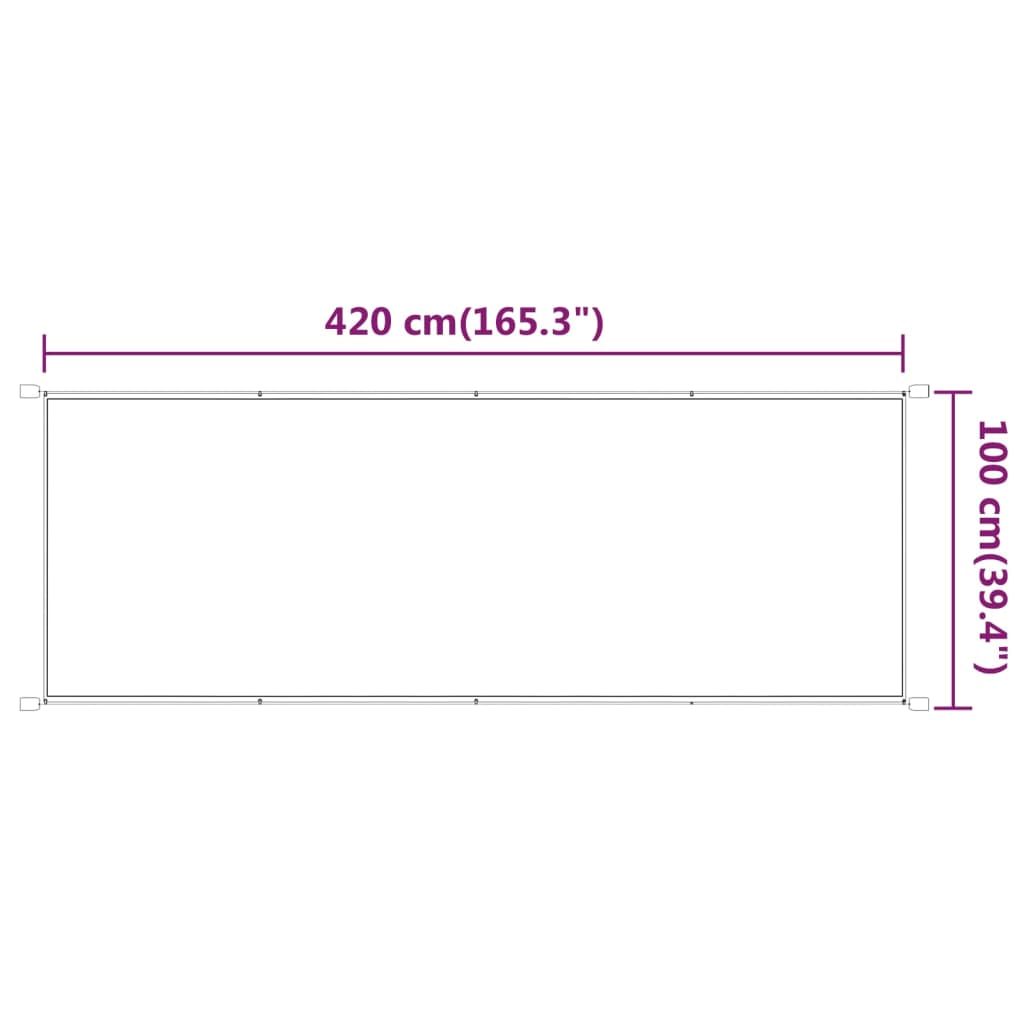 vidaXL Вертикален сенник, бежов, 100x420 см, оксфорд плат