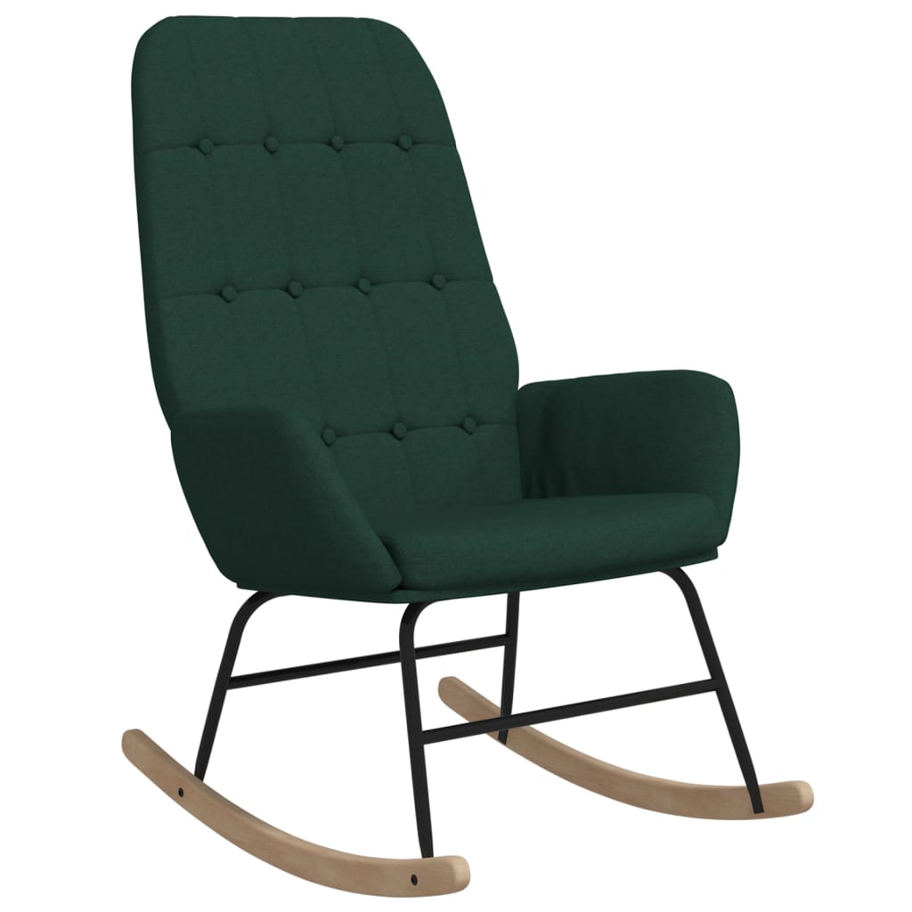 vidaXL Люлеещ стол, тъмнозелен, текстил