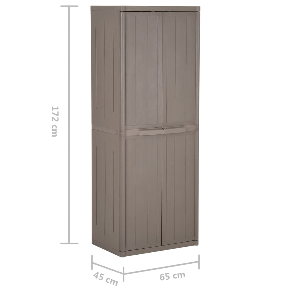 vidaXL Градински шкаф за съхранение кафяв 65x45x172 см дървесна визия