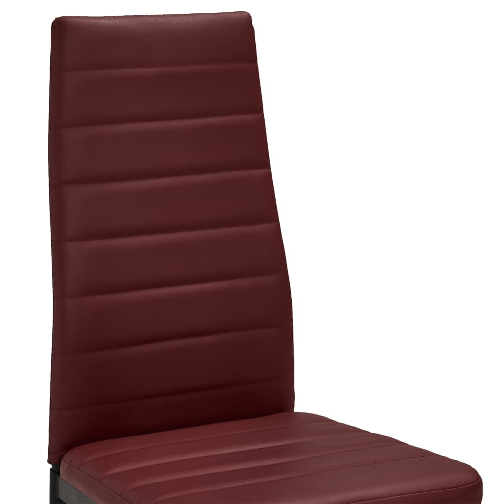 3054108 vidaXL 3 Piece Dining Set Faux Leather Bordeaux Red(248314+282583)