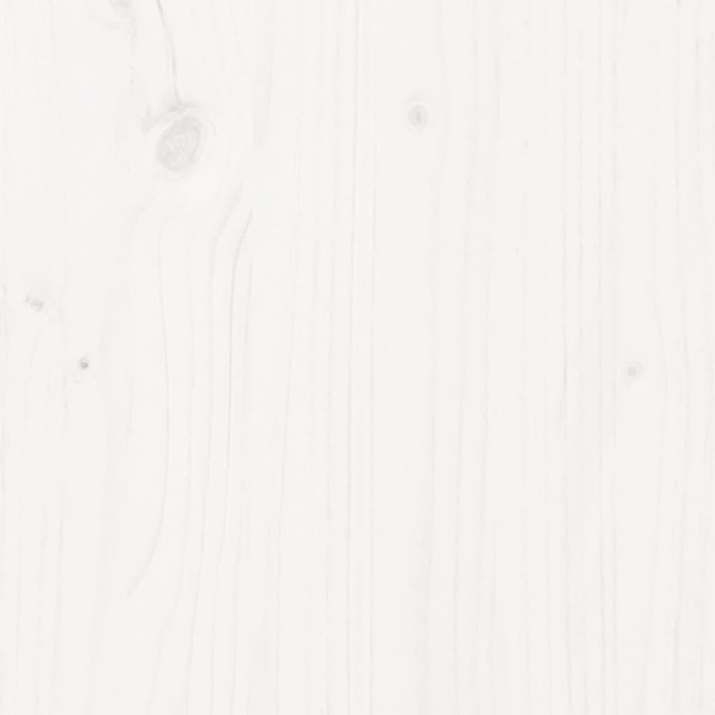 vidaXL Сайдборд, бял, 111x34x60 см, бор масив