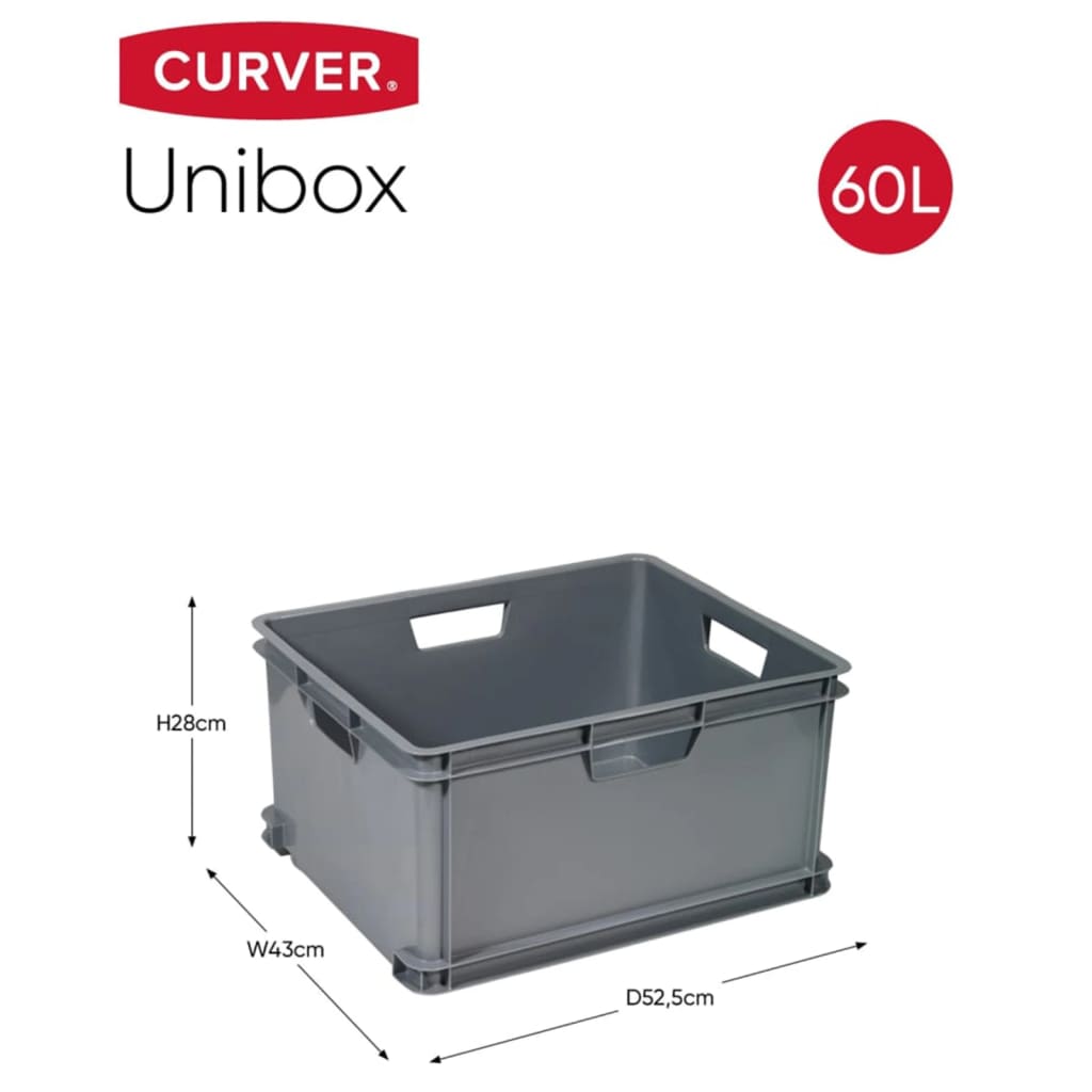 Curver Кутия за съхранение Unibox XL 60 л сива