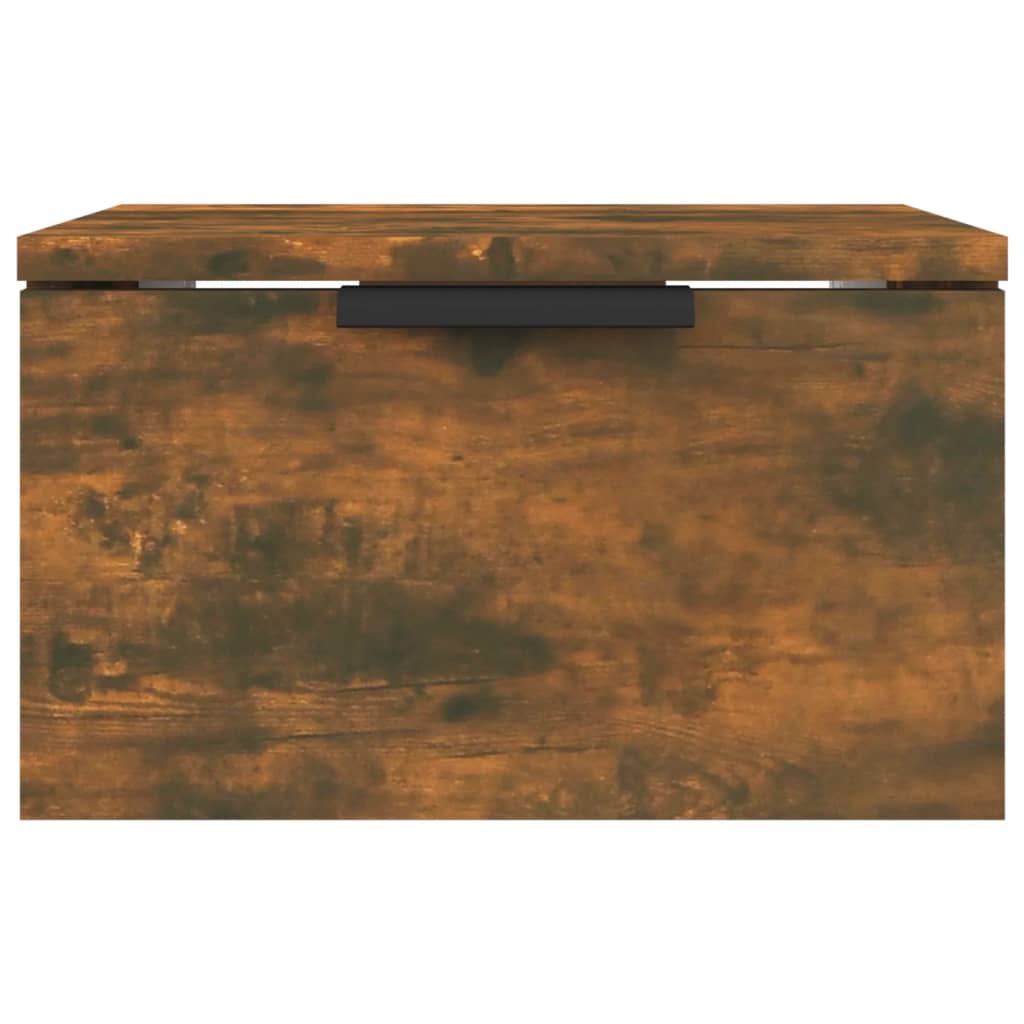 vidaXL Нощно шкафче за стенен монтаж, опушен дъб, 34x30x20 см