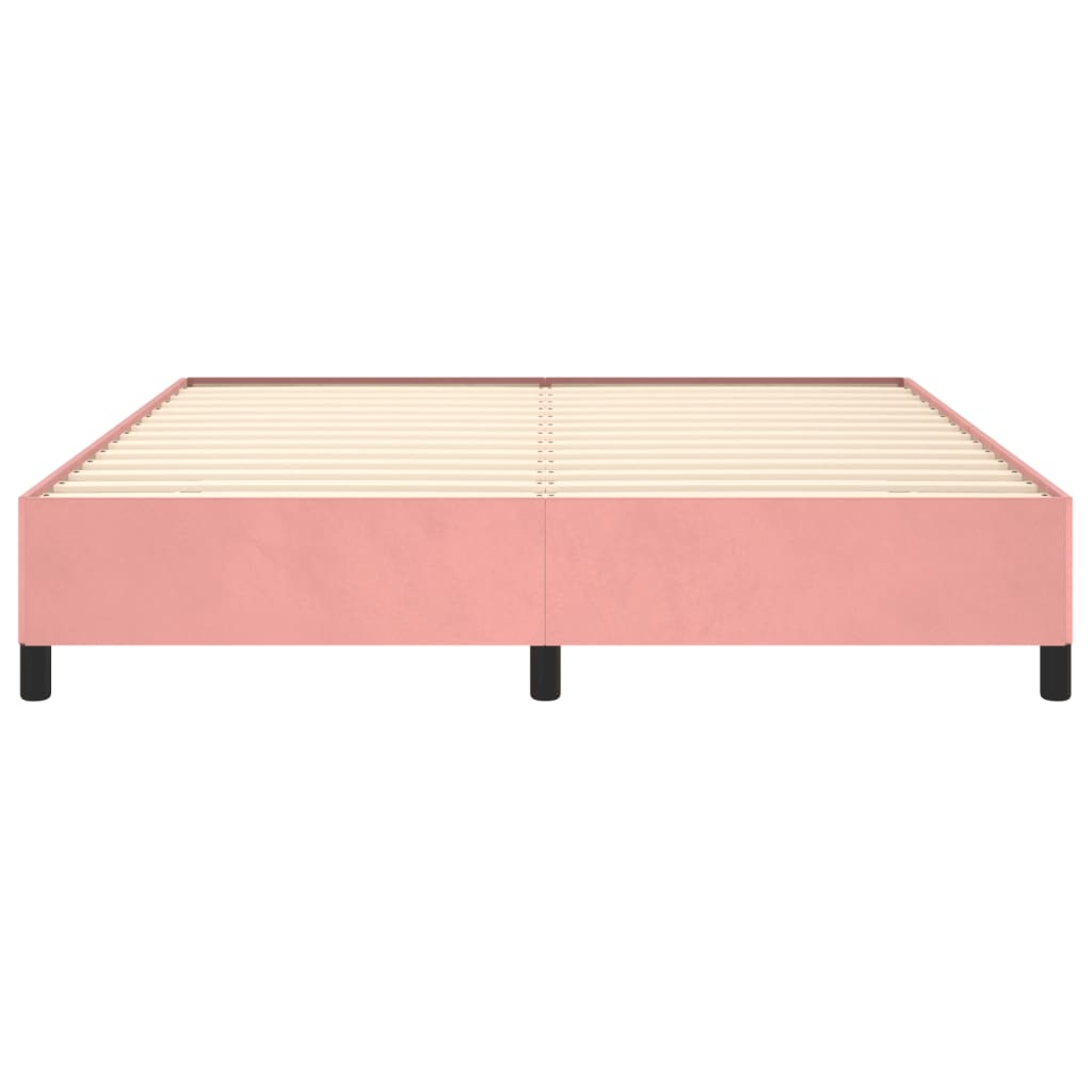 vidaXL Рамка за легло, розова, 180x200 см, кадифе