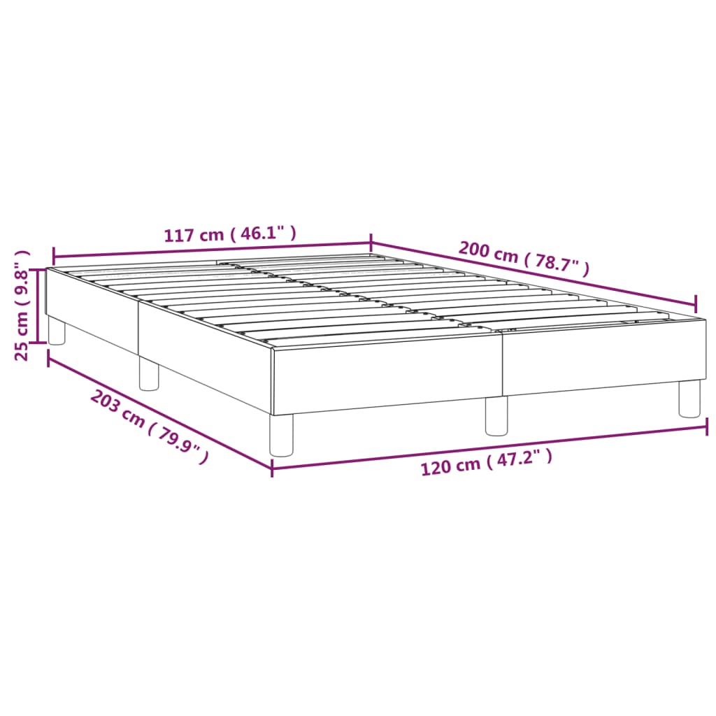 vidaXL Рамка за легло, тъмносиня, 120x200 см, кадифе
