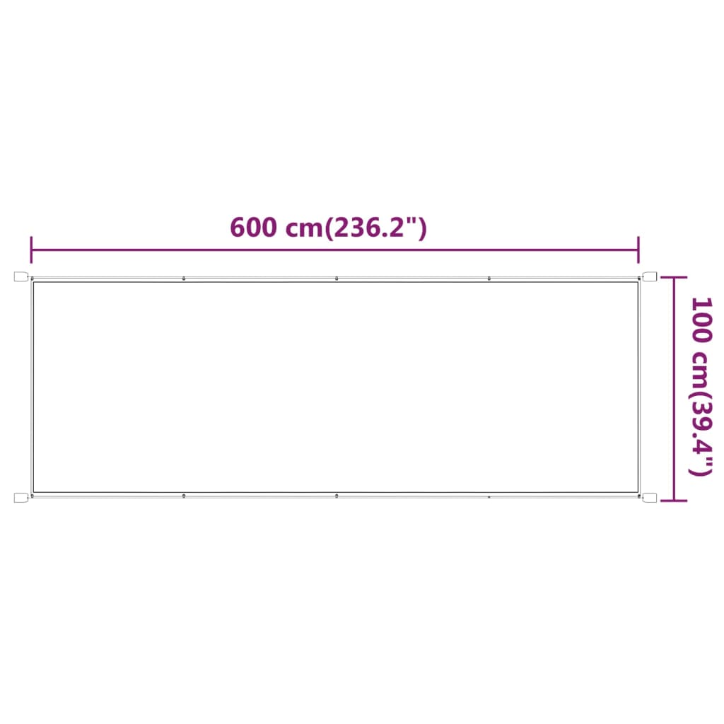 vidaXL Вертикален сенник, антрацит, 100x600 см, оксфорд плат