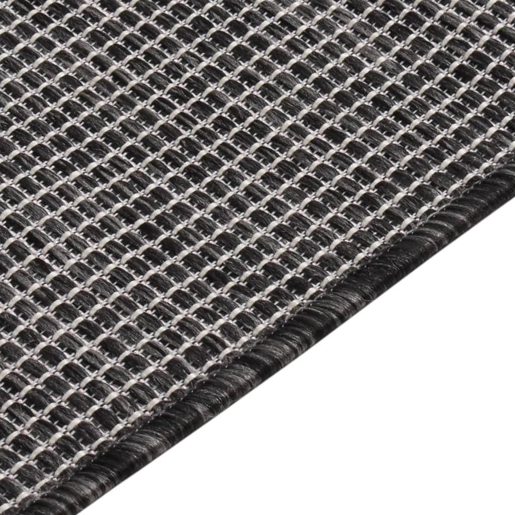 vidaXL Градински плоскотъкан килим, 200x280 см, сив