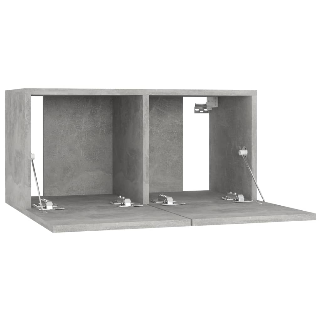 vidaXL Окачени TВ шкафове, 2 бр, бетонно сиви, 60x30x30 см