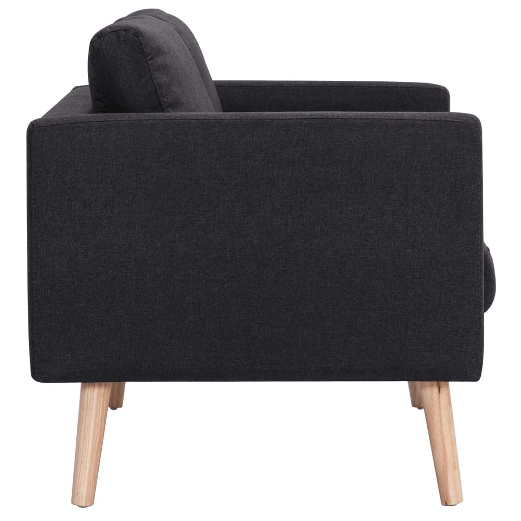 vidaXL 3-местен диван, текстил, черен