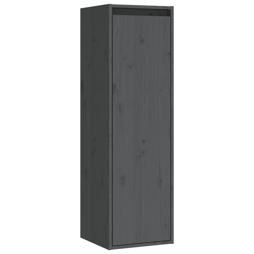 vidaXL Стенни шкафове, 2 бр, сиви, 30x30x100 см, бор масив