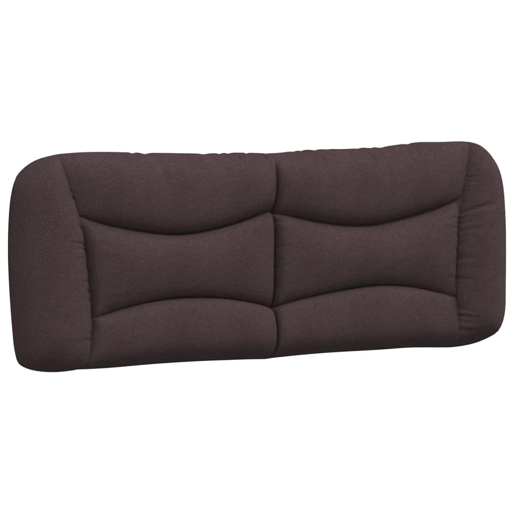vidaXL Рамка за легло с табла, тъмнокафява, 140x200 см, плат