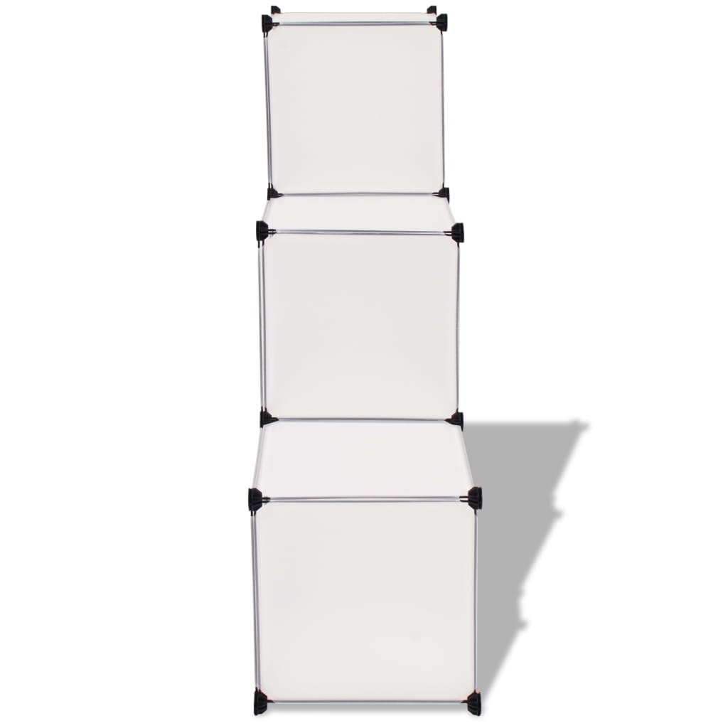 vidaXL Шкаф за съхранение, на кубове, 6 отделения, бял