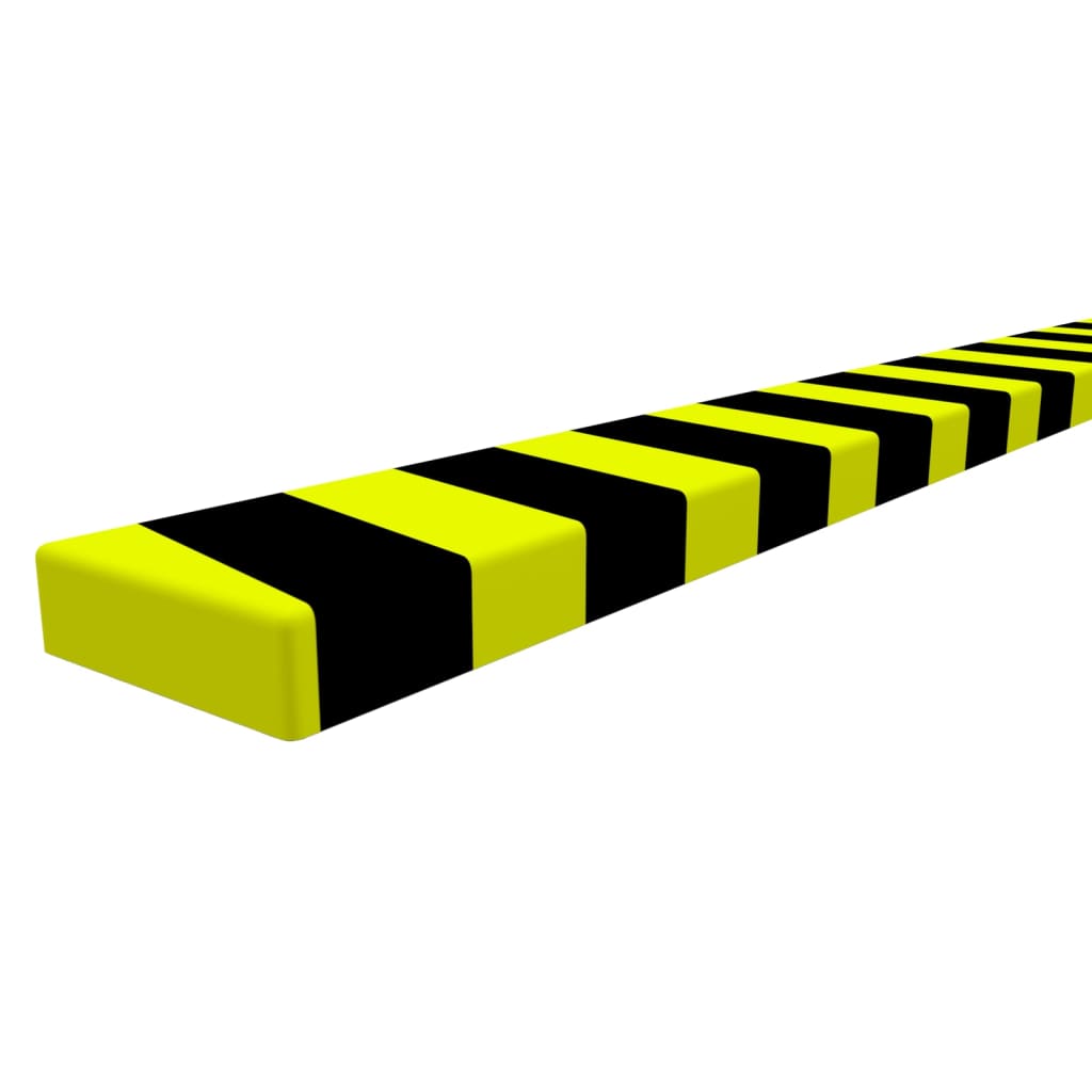 vidaXL Ъглов протектор жълто и черно 6x2x101,5 см PU