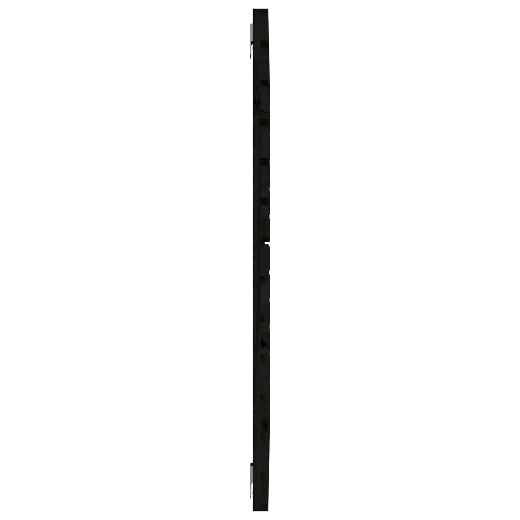 vidaXL Стенна табла за спалня, черна, 81x3x91,5 см, борово дърво масив