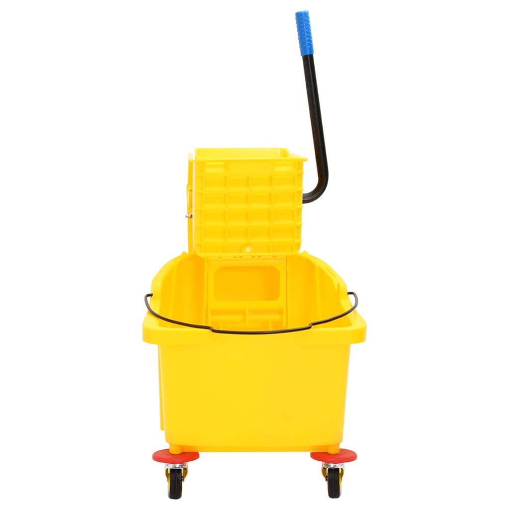 vidaXL Кофа за моп с изцеждаща машина колелца жълта 36 л полипропилен