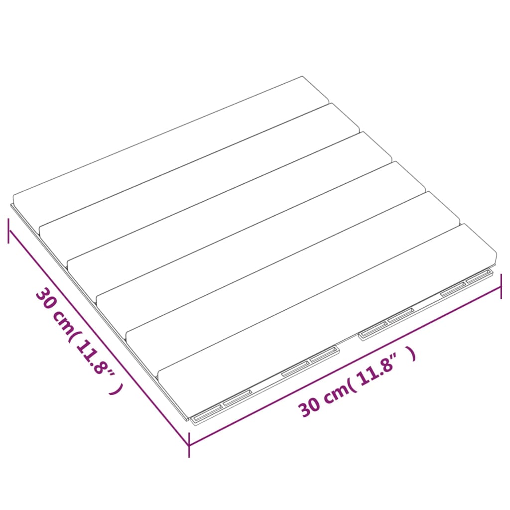 vidaXL Декинг плочки, 10 бр, 30х30 см, тик масив, вертикален модел