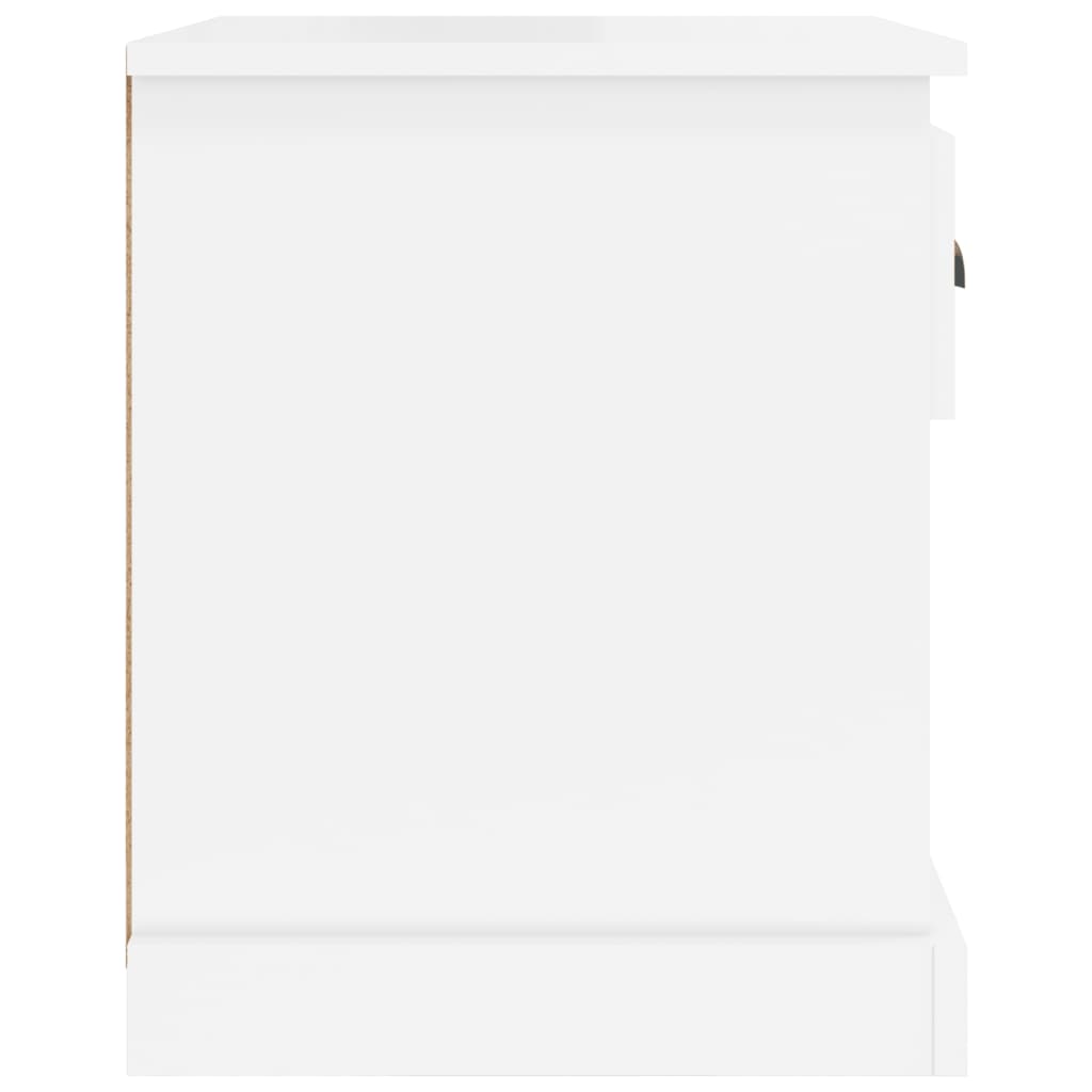 vidaXL Нощно шкафче, бял гланц, 39x39x47,5 см, инженерно дърво
