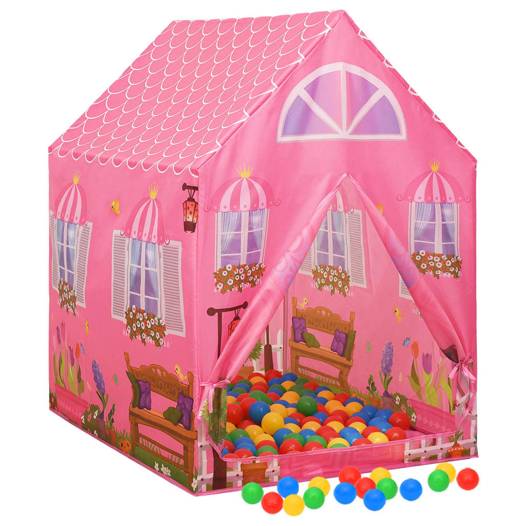 vidaXL Детска палатка за игра, розова, 69x94x104 см
