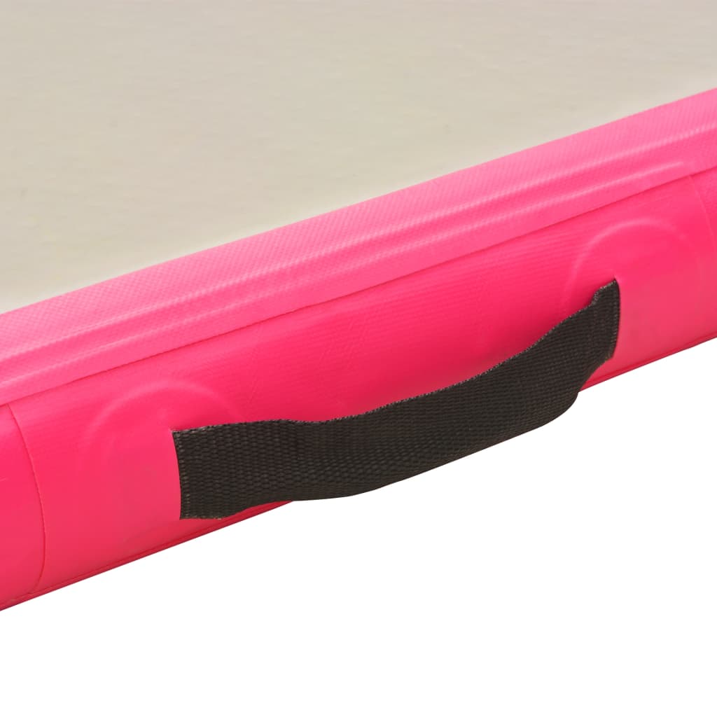 vidaXL Надуваем дюшек за гимнастика с помпа, 500x100x10 см, PVC, розов