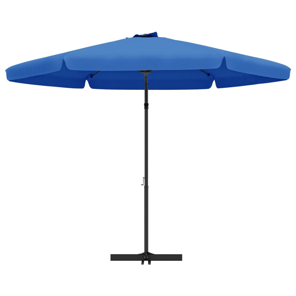 vidaXL Градински чадър със стоманен прът, 300 см, лазурносин