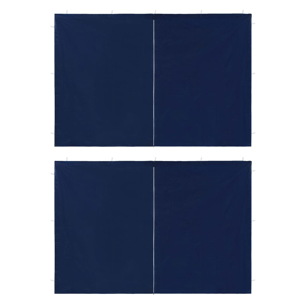 vidaXL Странични стени за парти шатра, 2 бр, с цип, PE, сини