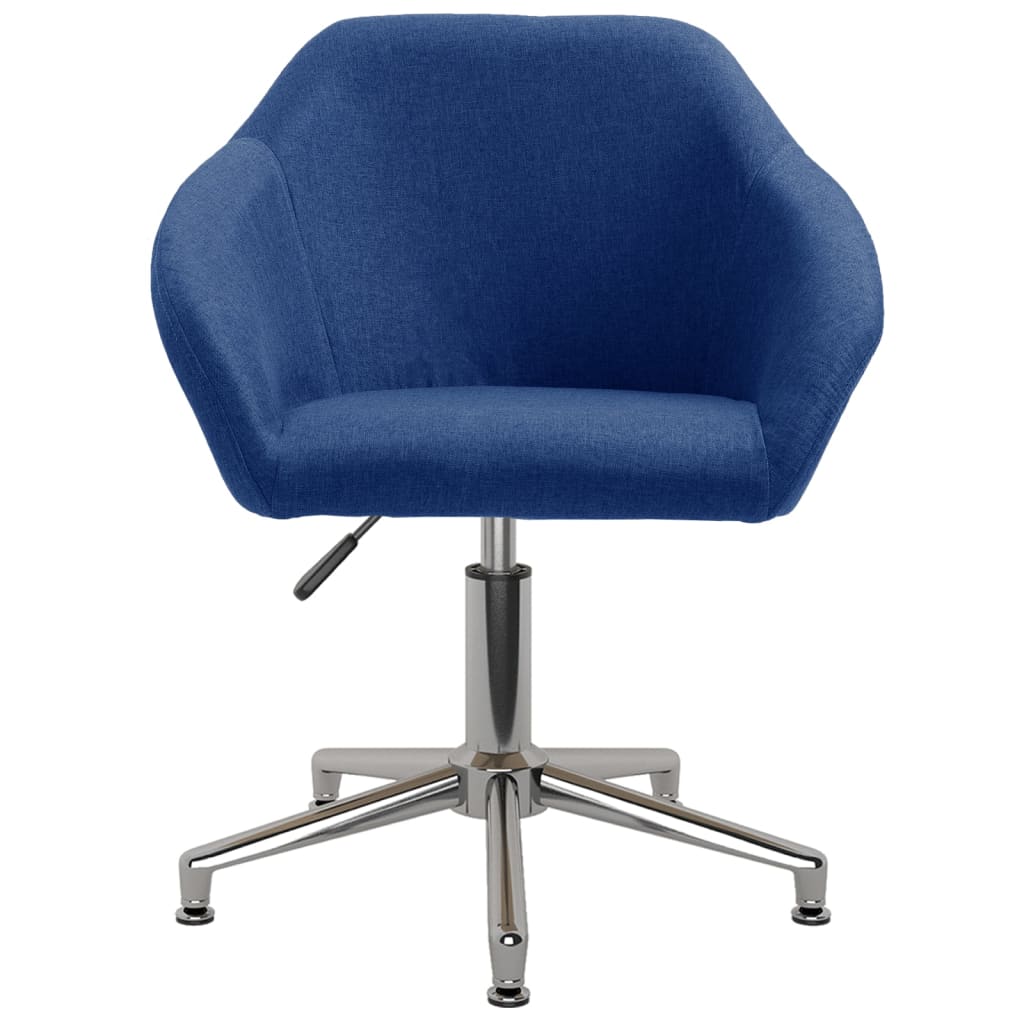 vidaXL Въртящи се трапезни столове, 2 бр, сини, текстил