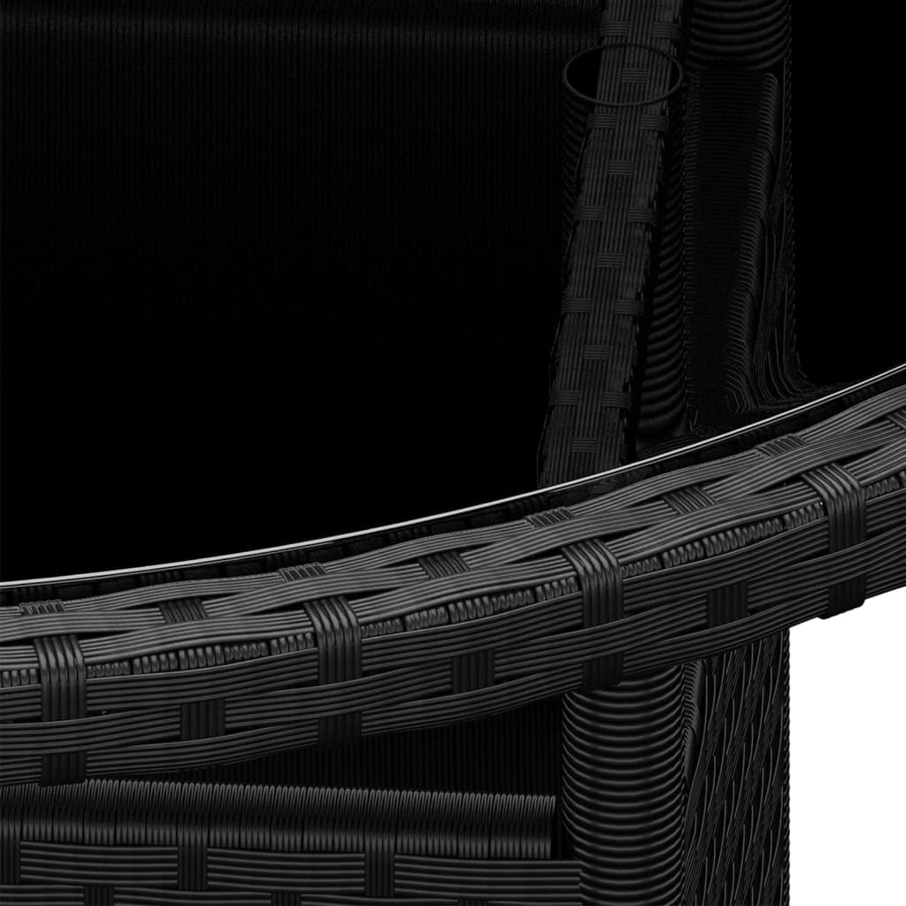 vidaXL Градински бистро комплект, 5 части, полиратан, черен