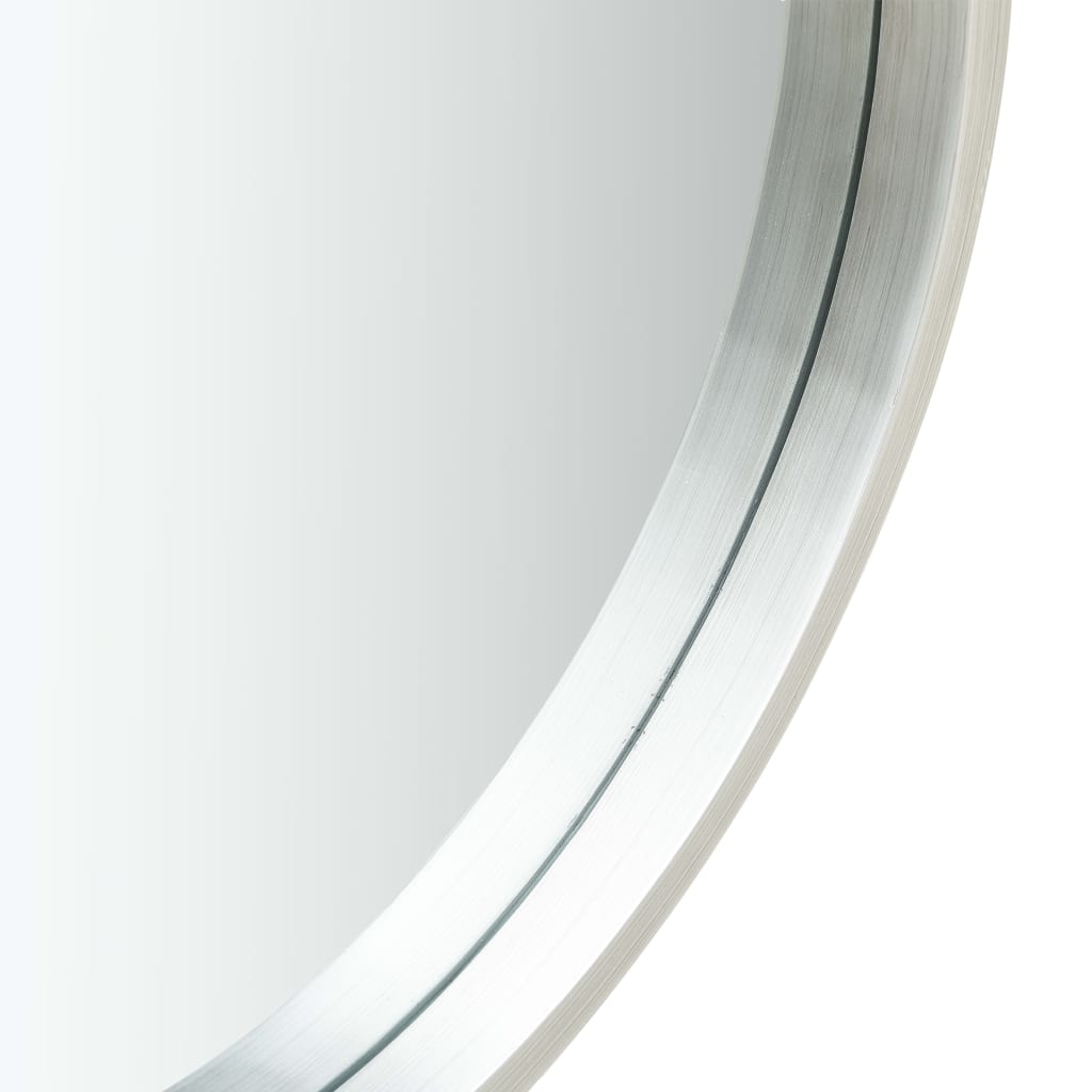 vidaXL Стенно огледало с каишка, 40 см, сребристо