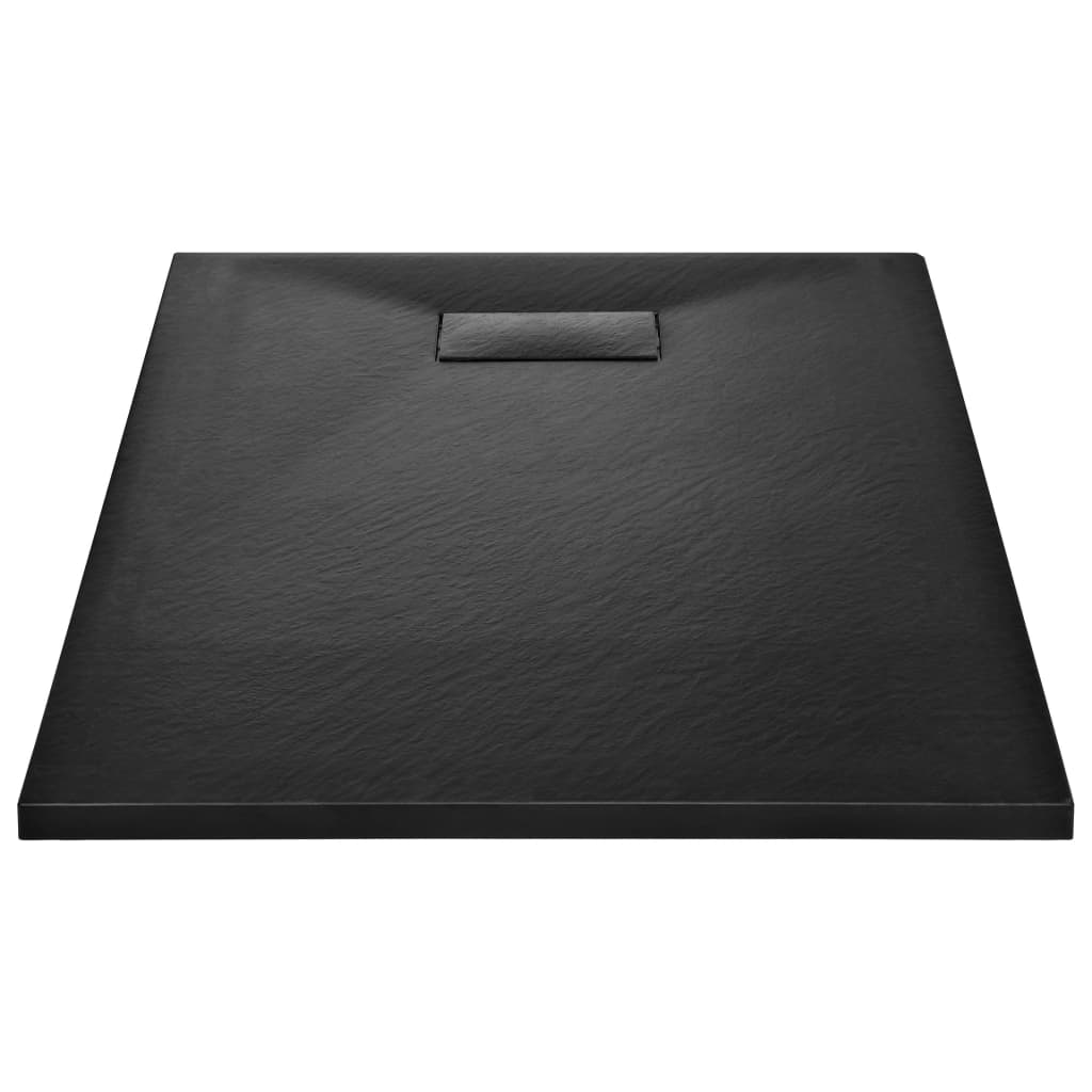 vidaXL Душ корито, SMC, черно, 100x80 см
