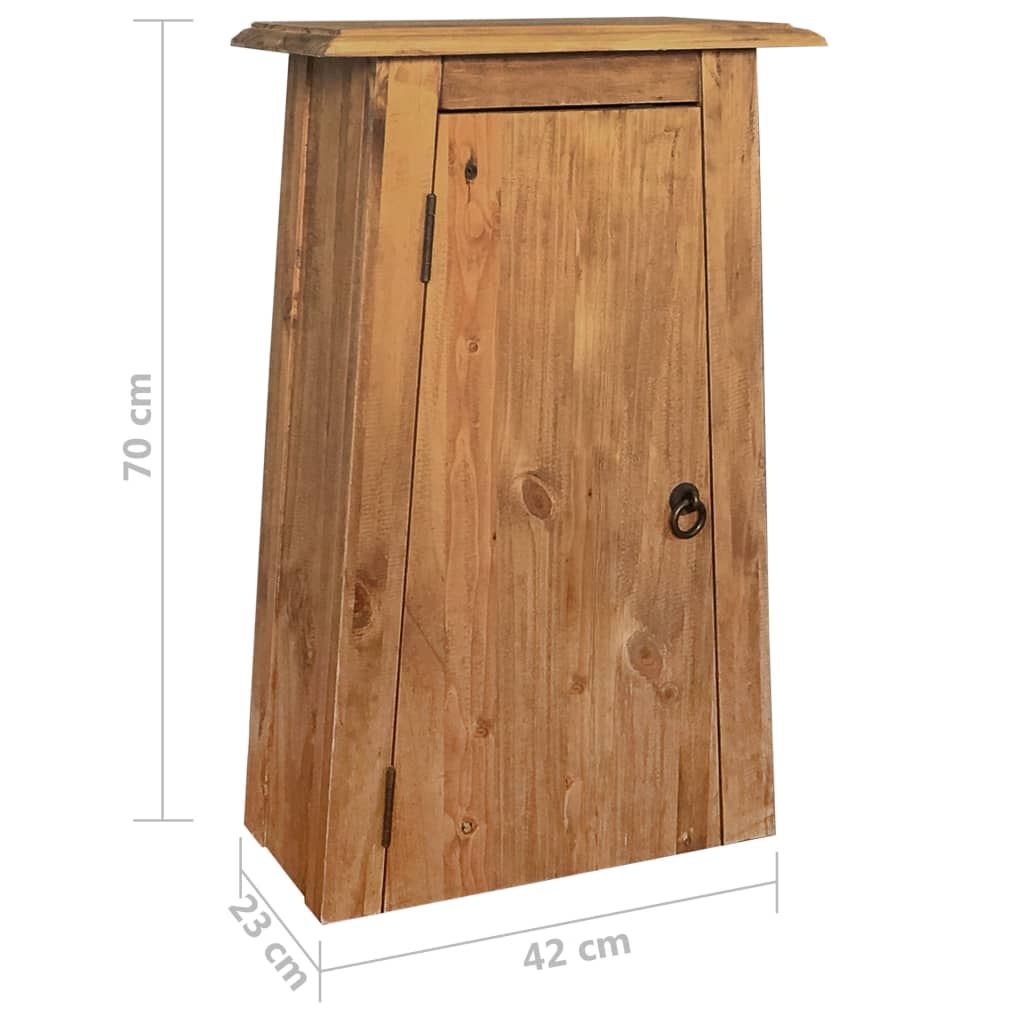 vidaXL Стенен шкаф за баня, бор масив, 42x23x70 см