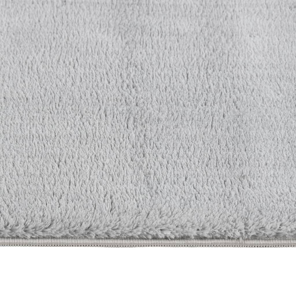 vidaXL Миещ се килим мек къс косъм 160x230 см противоплъзгащ сив