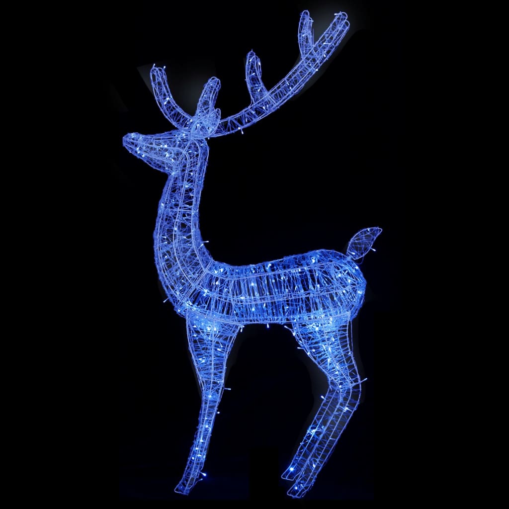vidaXL Акрилен коледен елен XXL 250 LED 180 см син