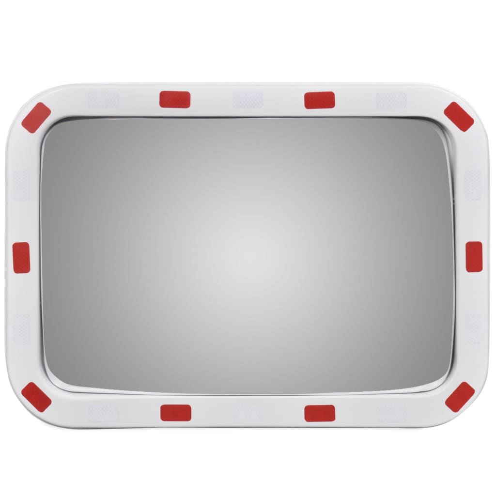 vidaXL Изпъкнало пътно огледало, правоъгълно, 40х60 см, с рефлектори