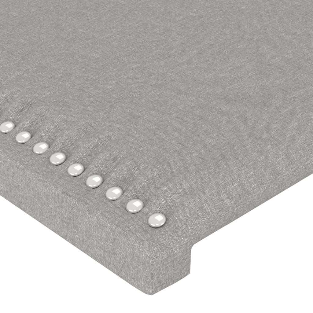 vidaXL Рамка за легло с табла, светлосива, 200x200 см плат