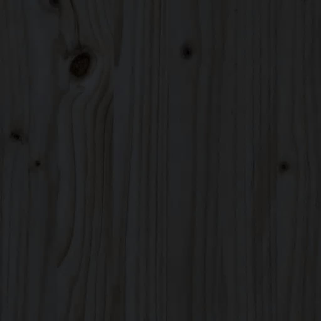 vidaXL Бар маса, черно, 180x80x110 см, борово дърво масив