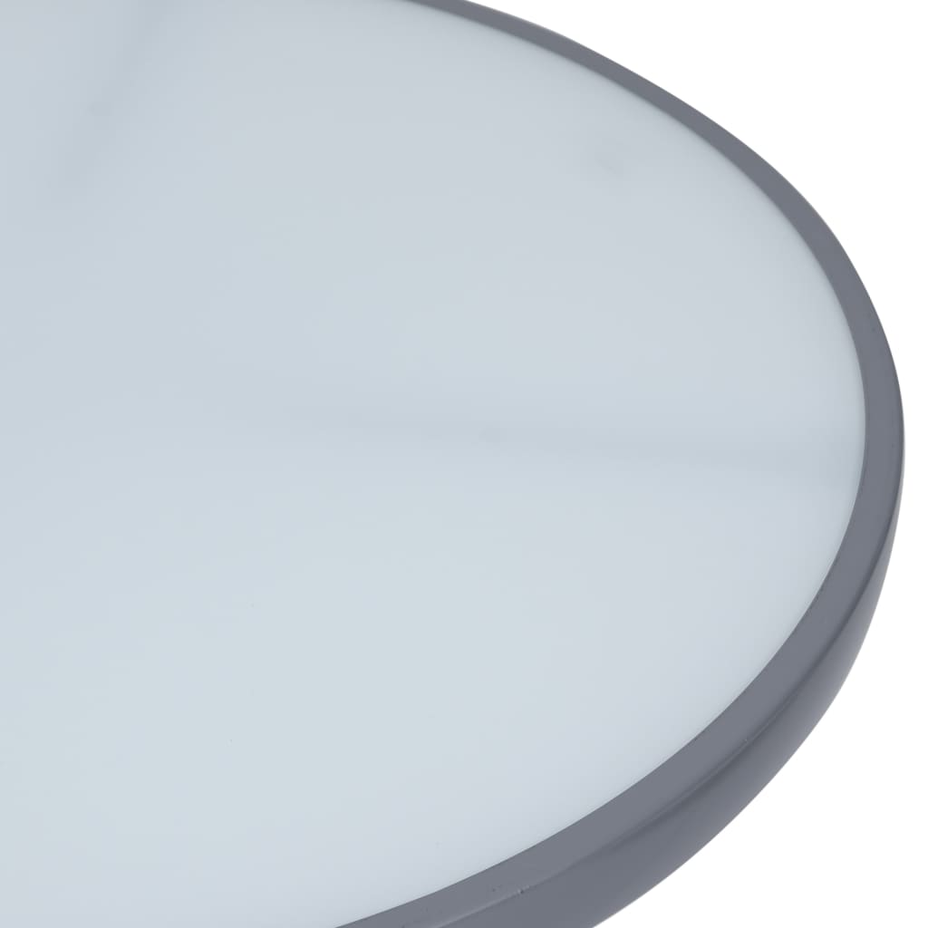 vidaXL Градинска маса, светлосива, 60 см, стомана и стъкло